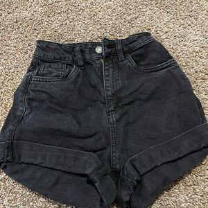 Cotton On High Waist Black Denim Shorts